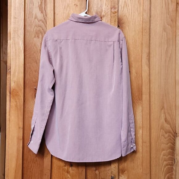 Dockers Long Sleeve Button Down Shirt, Medium, Burgundy & White Woven Gingham - Picture 2 of 7